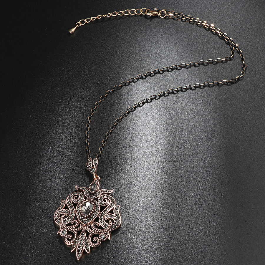 Crystal Bohemian Vintage Style Pendant Necklace
